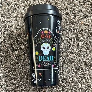 Day of the Dead Black Travel Mug